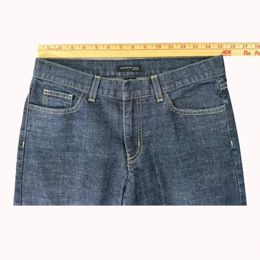 Kenneth Cole Jeans Womens 8 (30x31)‎ Blue Flare Wide Leg Stretch USA